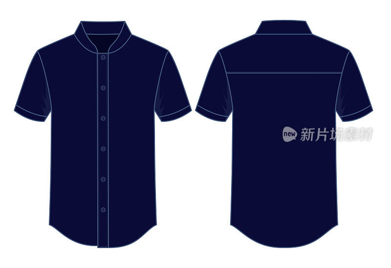 Navy Blue Chef Uniform Shirt Vector For Template